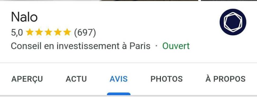 Avis Google de Nalo