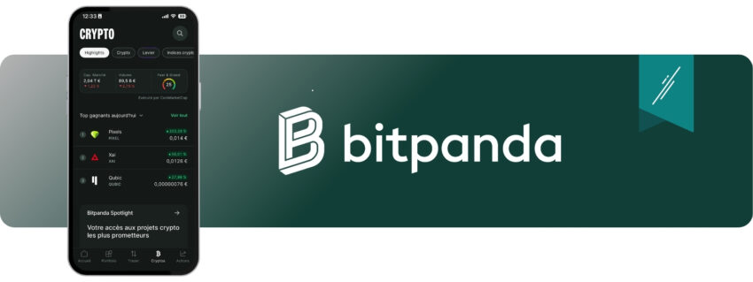 Visuel de la plateforme Bitpanda, une des meilleures pour les débutants