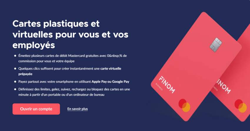 FINOM propose des cartes de débit MasterCard 