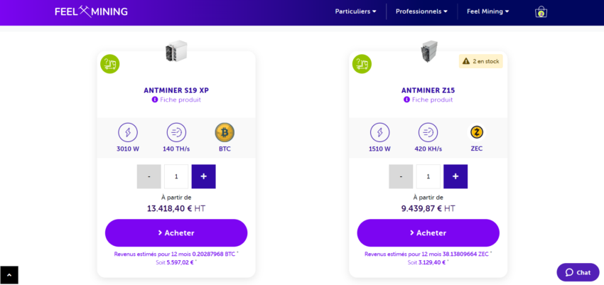 Exemples de services de minage proposés par Feel Mining