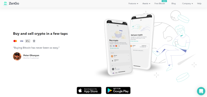 Page d'accueil du site de ZenGo