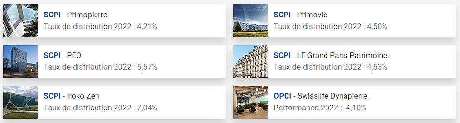 les supports immobiliers de Placement-direct Retraite ISR (SCPI et OPCI)