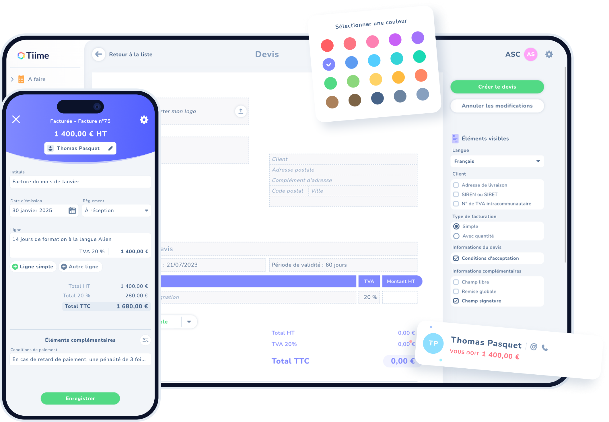 L'interface du Pack Invoice