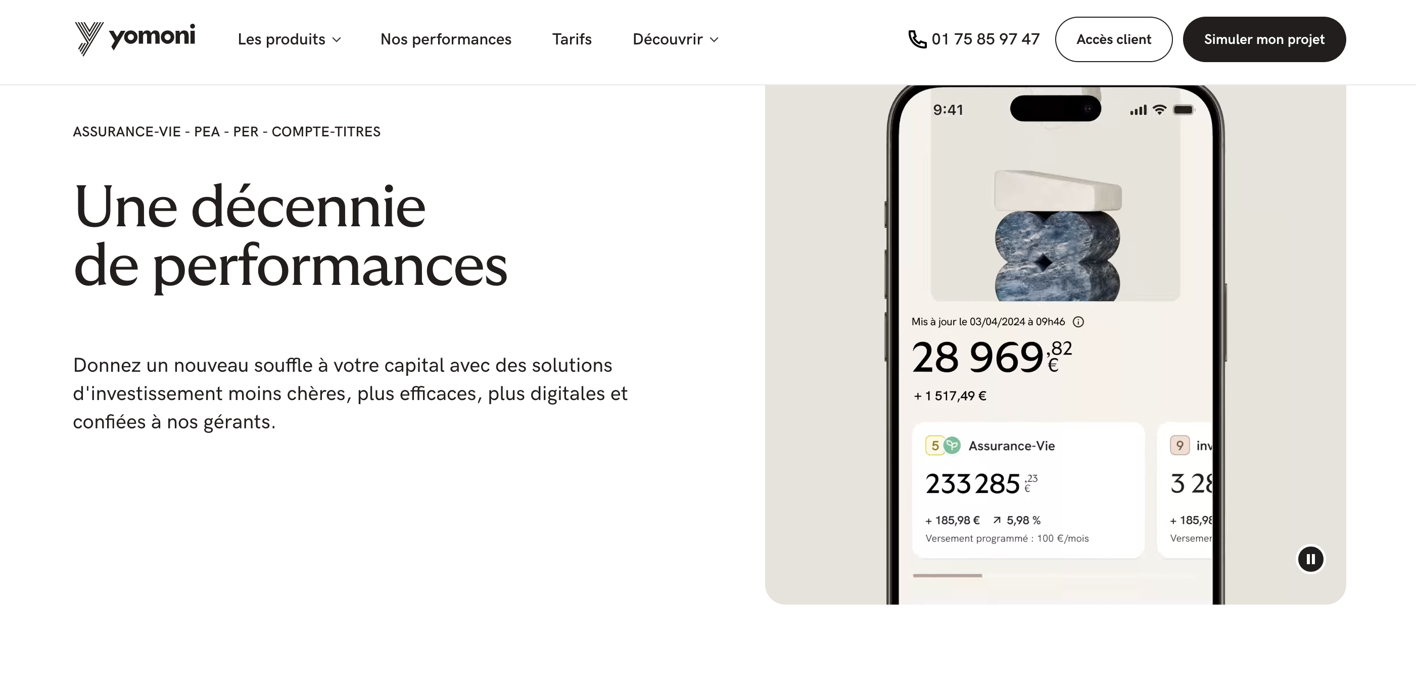 La gestion sous mandat de Yomoni : une décennie de performances. 