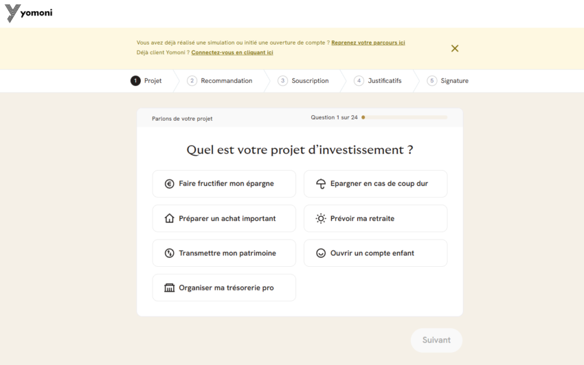 Parcours de simulation d'un robo-advisor