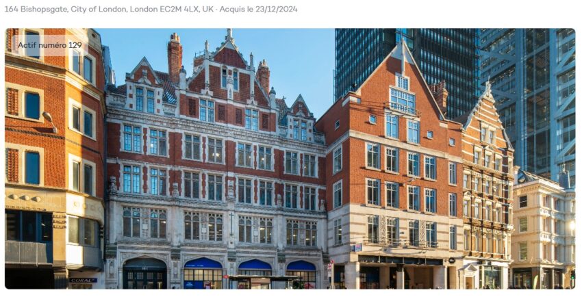 Exemple d'actif immobilier à Londres dans le patrimoine de la SCPI Iroko Zen