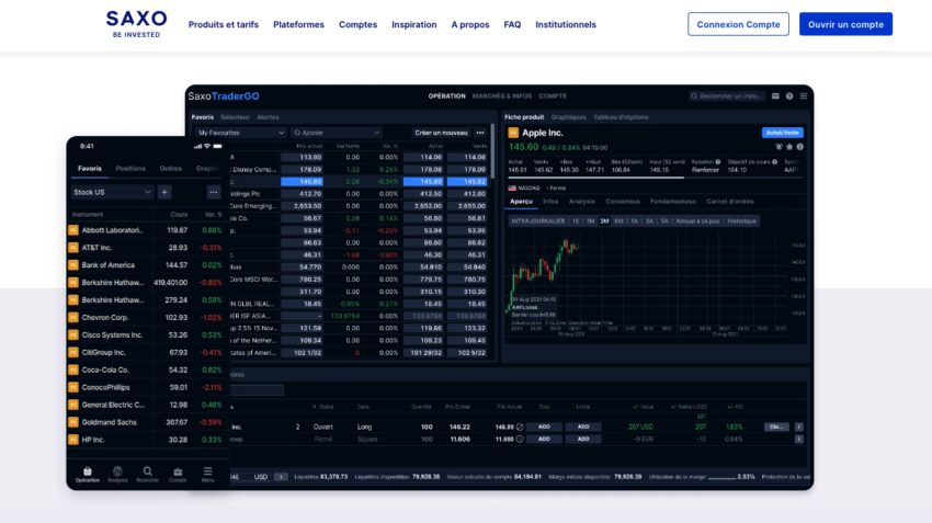 SAxo : compte titres avec une plateforme hatut de gamme/