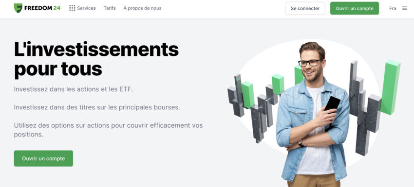Home page de Freedom 24 alias Freeedom Finance