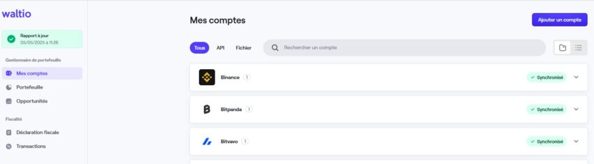 Visuel de l'étape 1 pour connecter son compte Bitvavo à Waltio