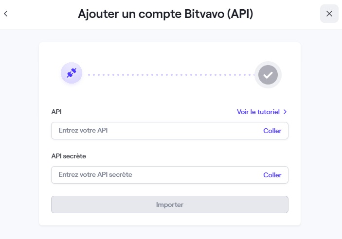 Visuel de l'étape 4 pour connecter son compte Bitvavo à Waltio