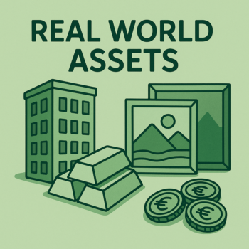 Illustration de projets crypto RWA (Real World Assets) avec de l'immobilier, de l'or ou encore des œuvres d'art