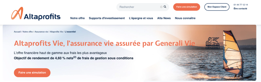 Altaprofits Vie intègre notre comparatif de l'assurance-vie 4ème position. C'est L'assurance-vie la moins chère pour les gros patrimoine.