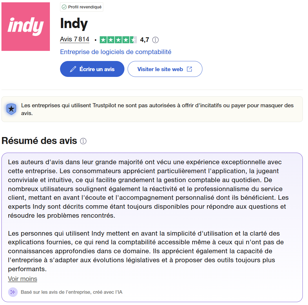 Quel est l'avis des utilisateurs sur Indy ?