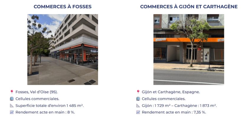 Exemples d'actifs immobiliers au sein du patrimoine de la SCPI Upêka