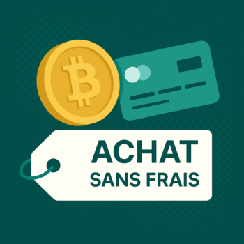 Image pour l'achat de crypto monnaie (Bitcoin ici) par carte bancaire sans frais