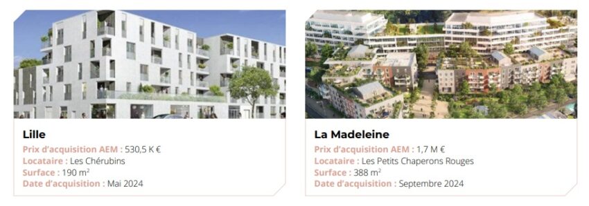 Exemple d'actifs immobiliers au sein du patrimoine de la SCPI Cœur d'Avenir