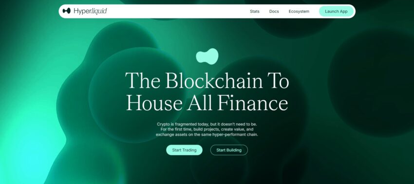 La page d'accueil de la fondation Hyperliquid