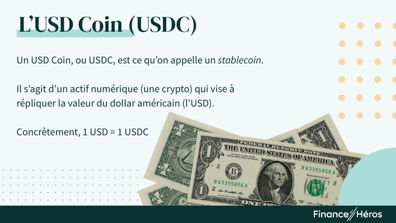 Infographie donnant la définition de l'USD Coin (USDC)
