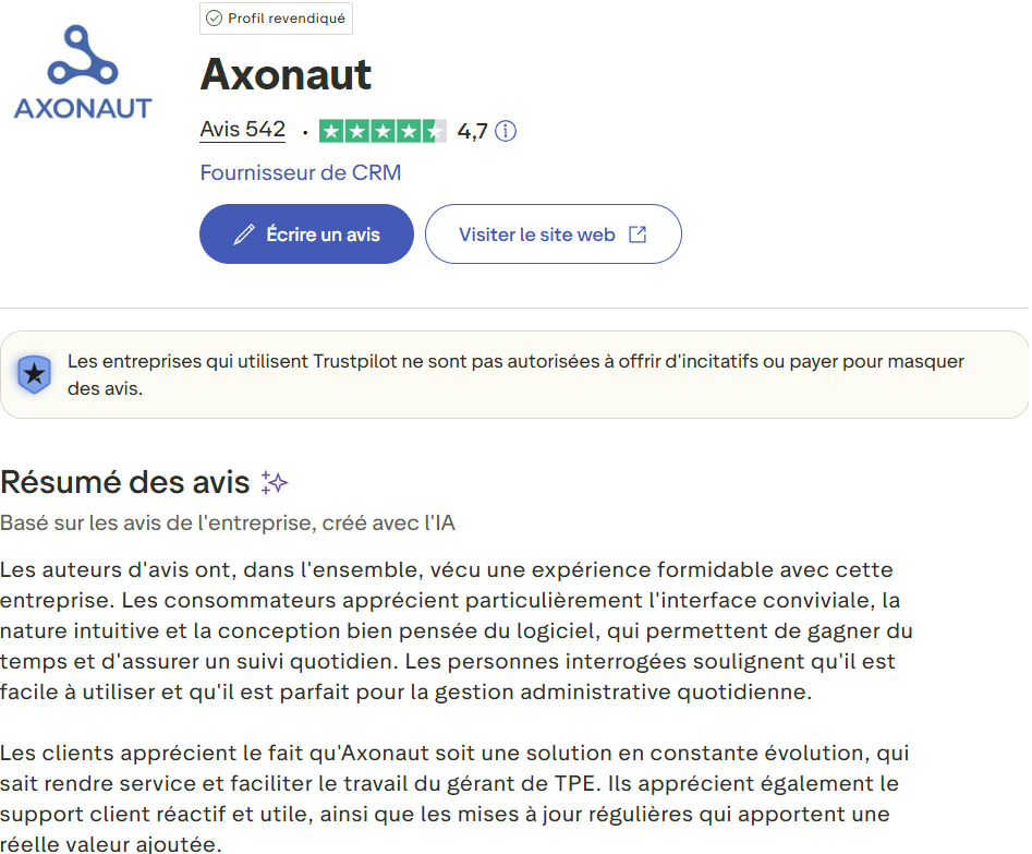 Que pensent les clients d'Axonaut ?