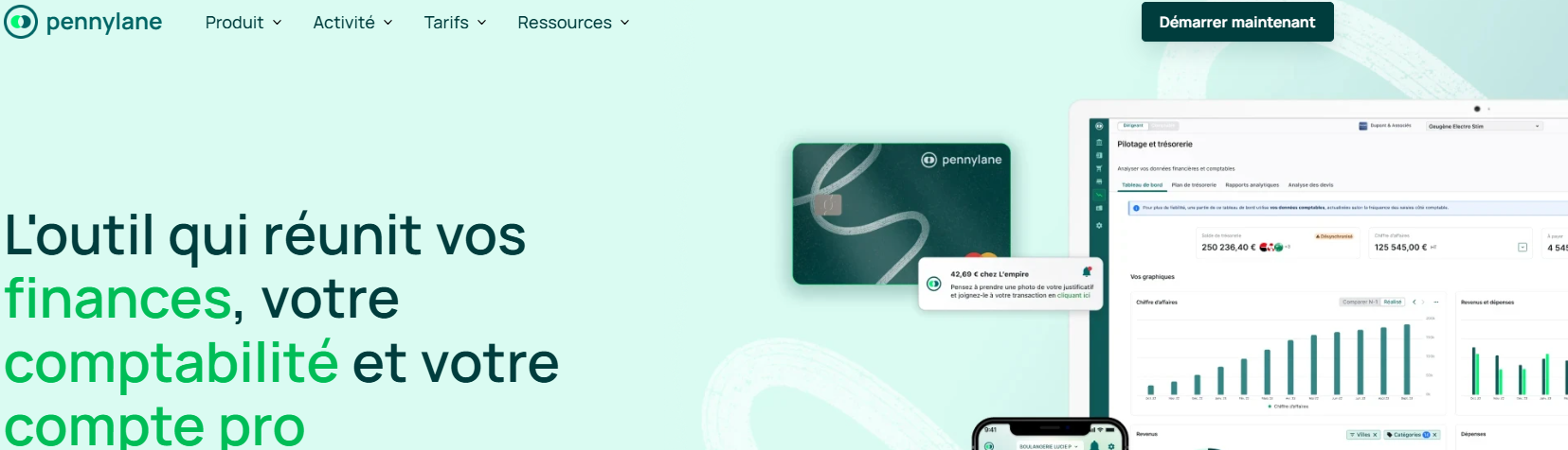 La homepage de Pennylane