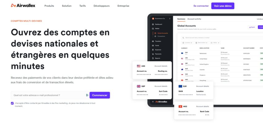 Image à propos du comptes multi devises d'Airwallex