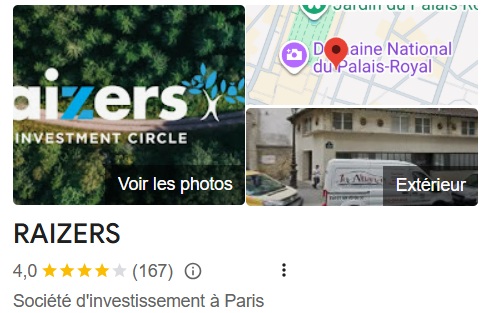 Avis Google sur Raizers (début 2026)