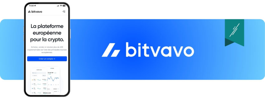 Visuel de la plateforme d'échange de crypto monnaies Bitvavo, une des meilleures