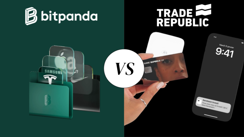 Visuel illustrant la comparaison entre Trade Republic et Bitpanda