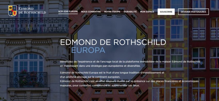 Page d'accueil de la SCPI EDR Europa