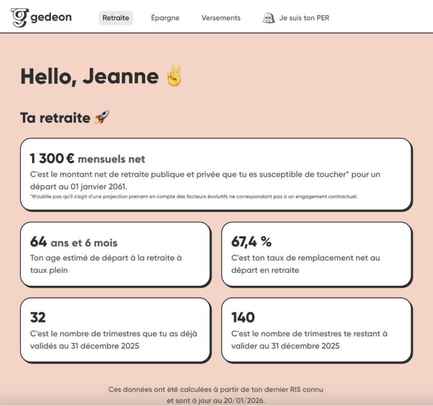 L'interface client de Gedeon