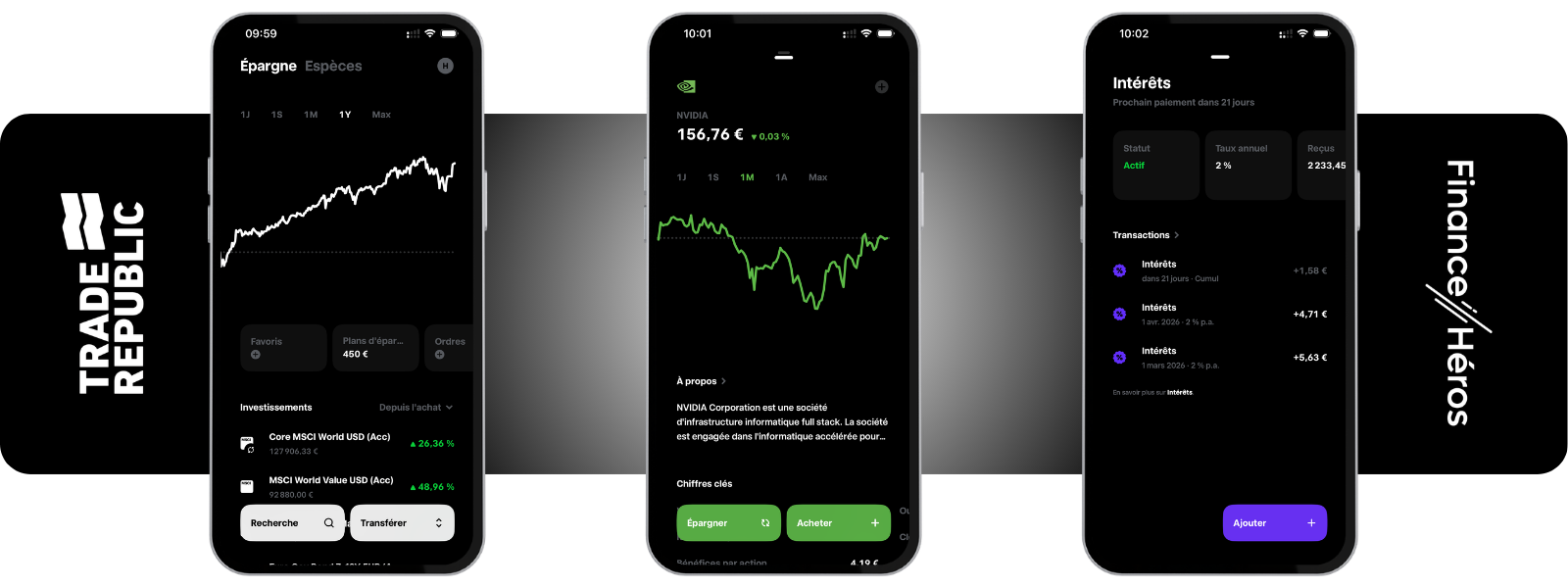 Screenshot de l'application Trade Republic