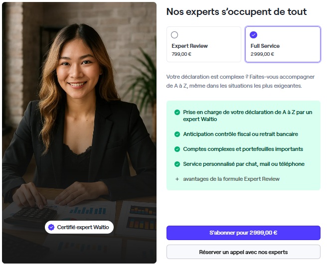 Visuel de l'offre "full service" de Waltio à 2 999 €