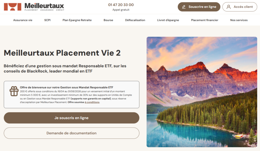 Capture d'écran site Meilleurtaux pour avis Meilleurtaux Placement Vie 2.