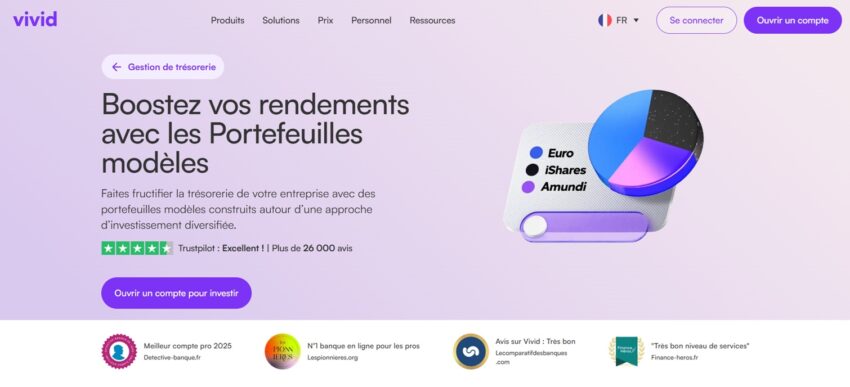 Image des portefeuilles modèles proposés par Vivid pour investir sa trésorerie