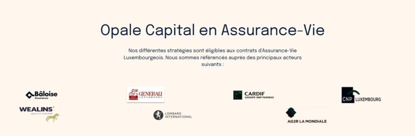 Illustration présentant les différents contrats d'assurance-vie luxembourgeois qui référencent Opale Capital