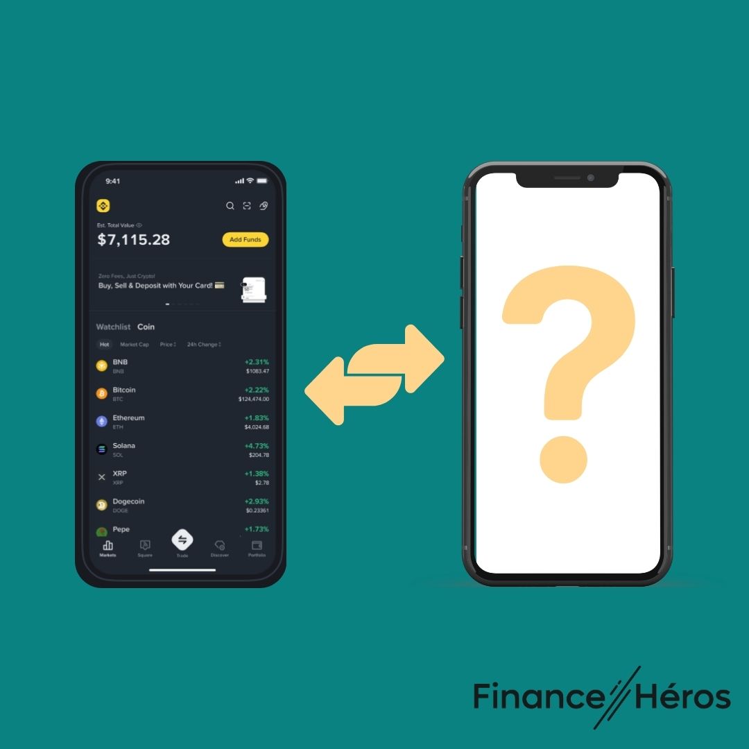 Image illustrant le transfert de cryptomonnaies de Binance vers une autre plateforme