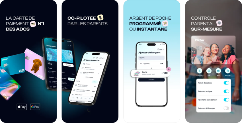 l'application pixpay carte pour ados