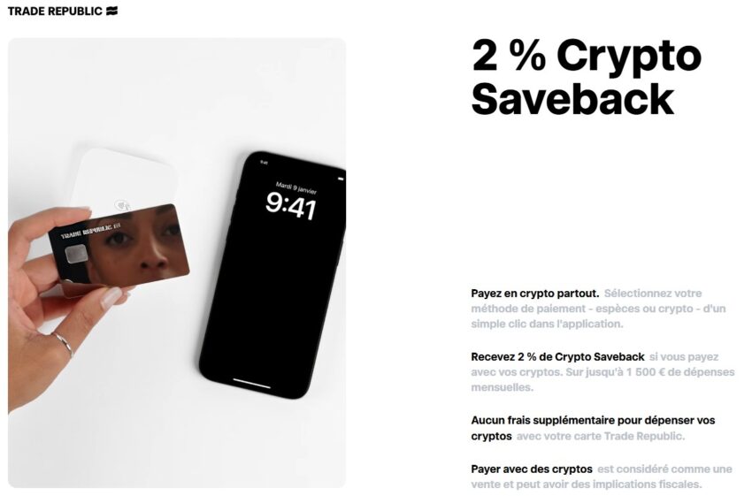 saveback crypto avec la carte Trade Republic