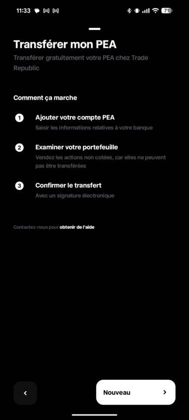 transfert de PEA avec Trade republic avis