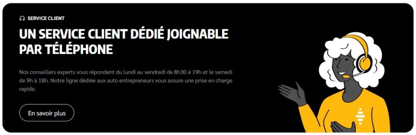 visuel du service client de Nickel Pro joignable par téléphone